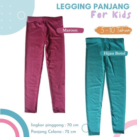 Legging Panjang Anak Perempuan Celana Legging Anak Perempuan / Cewek Usia 5 - 10 Tahun Bahan Stretch